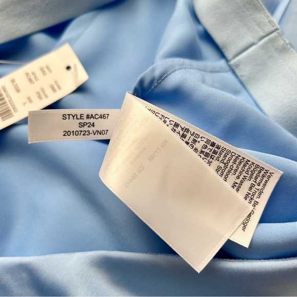 J Crew Gwyneth Slip Skirt Light Baby Blue Satin Midi Pull-On Size Large L NWT - Picture 11 of 13